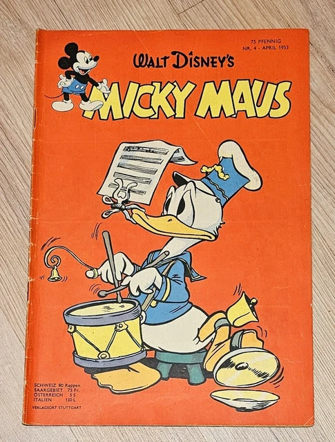 Micky Maus  1953 Nr. 4  Zustand 1- Ehapa Comic Erstauflage Walt Disney RAR