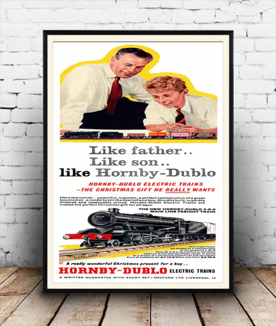 Hornby Dublo ,   vintage advertising poster reproduction.