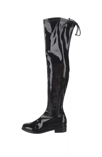 Pristine Stuart Weitzman Black Patent Leather Over The Knee Boots Lowland Sz 5.5