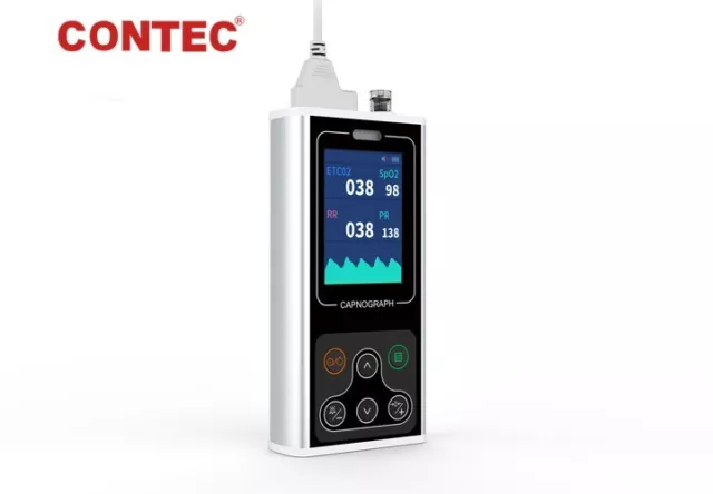 CONTEC CA10S tragbarer Seitenstrom-CO2-Monitor Kapnograph Patientenmonitor SpO2 3