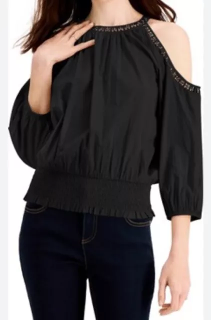 INC International Concepts Women’s Cold-Shoulder Top | Black | Sz XL | MSRP $59