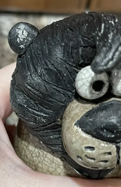 Südafrika handgefertigte verrückte Ton Raku Keramik Löwe Figur 11