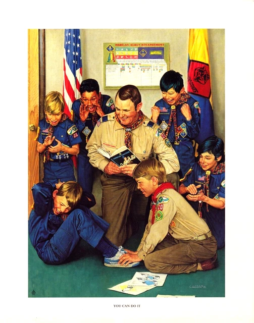 Vintage 1988 Joseph Csatari Boy Scouts of America "You Can Do It" Troop Activity