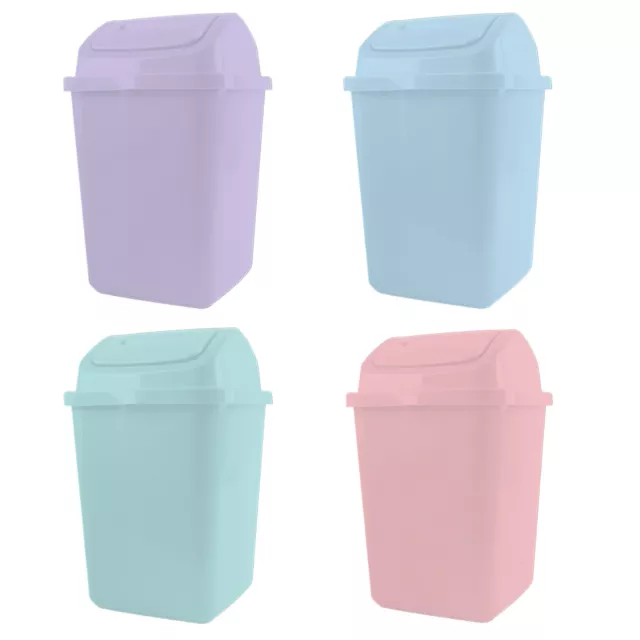 Pastel Plastic Swing Top Bin Rubbish Waste Dust Home Kitchen Office Bathroom