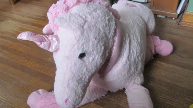 LARGE plush stuffed pink DAN DEE Unicorn 25" LARGE❤