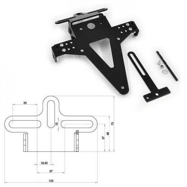 License Plate Holder Heckumbau Universal Type 6 Adjustable Tail Tidy