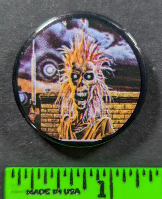 Vintage 1983 Iron Maiden Heavy Metal Rock Music Band Pinback Pin