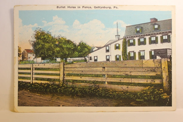 Postcard Bullet Holes In Fence Gettysburg PA P15
