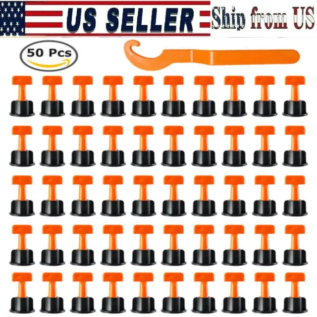50PCS  Reusable Tile Leveling System Positioning Tool Kit Spacer Locator