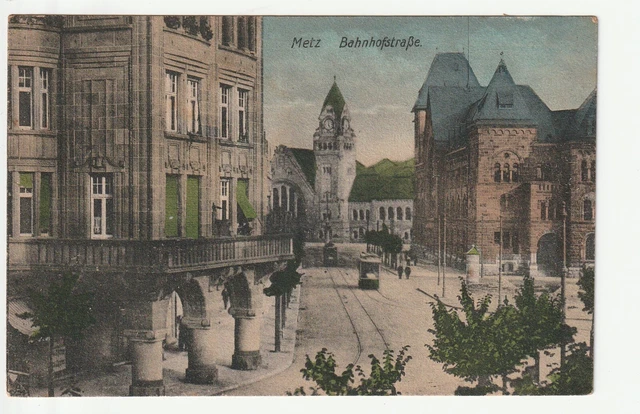 METZ - Moselle - CPA 57 - Trams - Tramway Avenue de la Gare Color Card