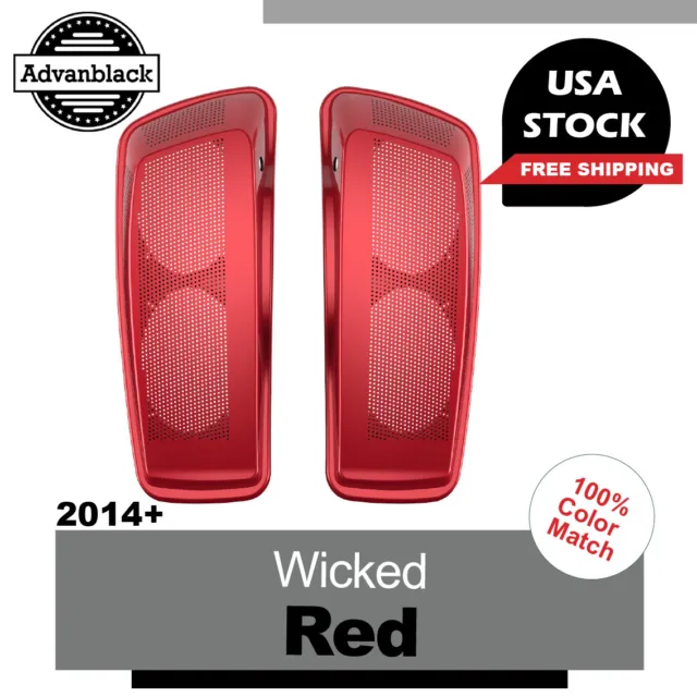 ADVANBLACK WICKED RED Dual 6x9 Saddlebag Speaker Lids Fits 2014+ Harley ...