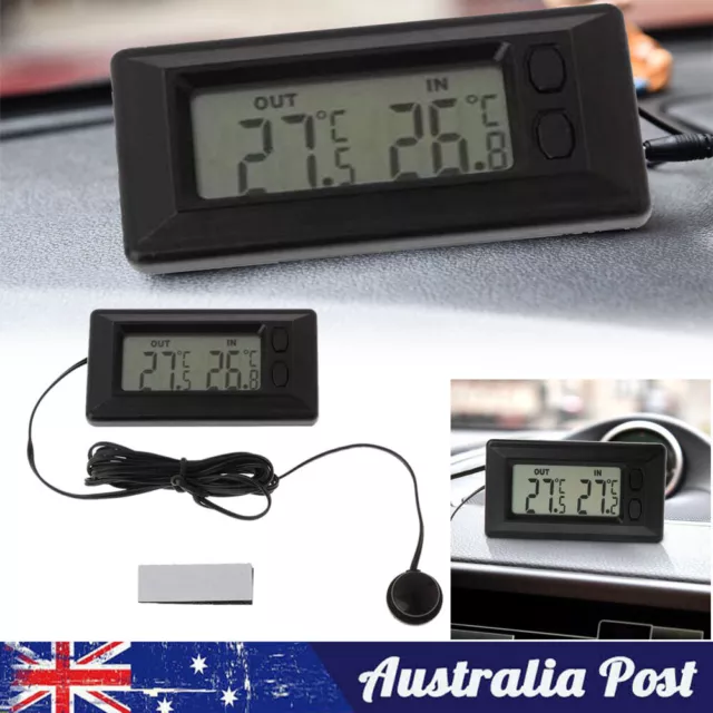 Car Auto Interior Exterior Thermometer LCD Screen Portable1.5M Cable Gauge Meter