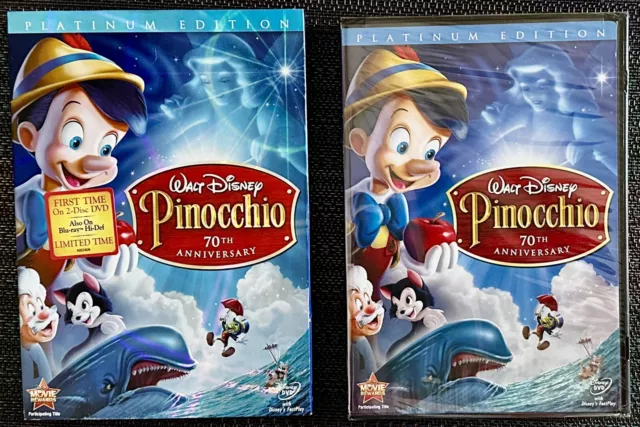 Walt Disney Pinocchio DVD 2009 2-Disc Set, 70th Anniversary Platinum Edition NEW