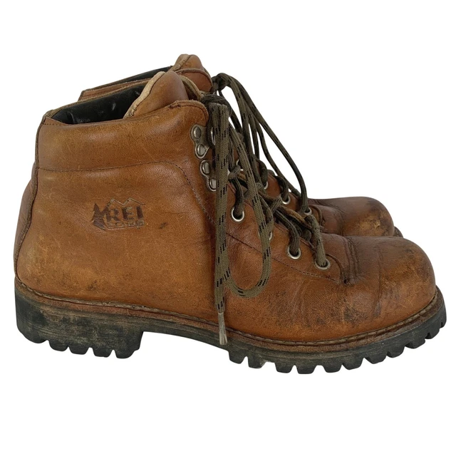 Html Co VTG REI CO-OP Leather Hiking Boots Vibram Sole Mens 6.5 A Women's 8 N ...