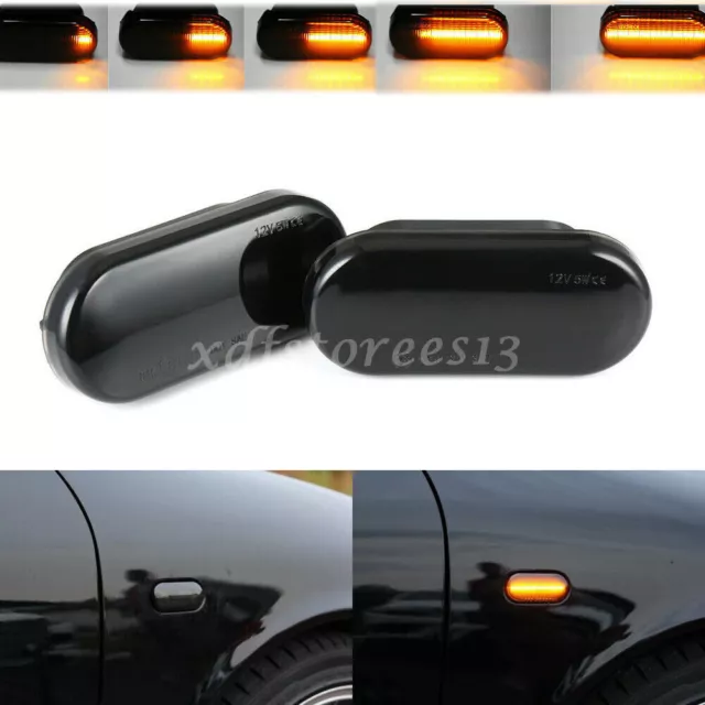 2x LED SEITENBLINKER BLINKER SCHWARZ VW GOLF 3 4 PASSAT POLO T5 SEAT