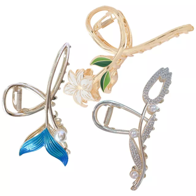 3pcs Women Flower Claw Clips Hair Accessories Claw Hair Clips Hair Barrettes