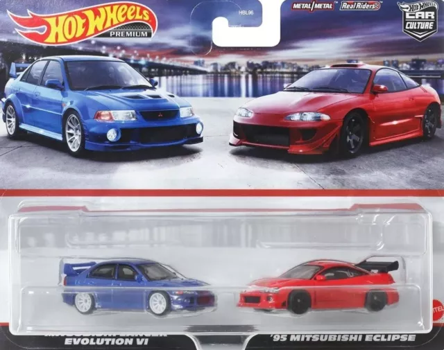 Hot Wheels Premium 2-Pack MITSUBISHI LANCER EVOLUTION VI + ´95 ECLIPSE