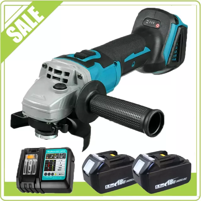 125mm Brushless Angle Grinder For Makita DGA452Z Cordless Replace Li-ion Battery