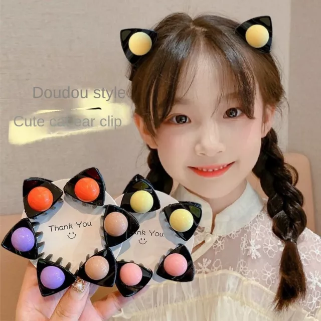 1 pair Colorful Small Cat Hair Clip Plastic/Resin Bangs Clip Hair Clip  Girls