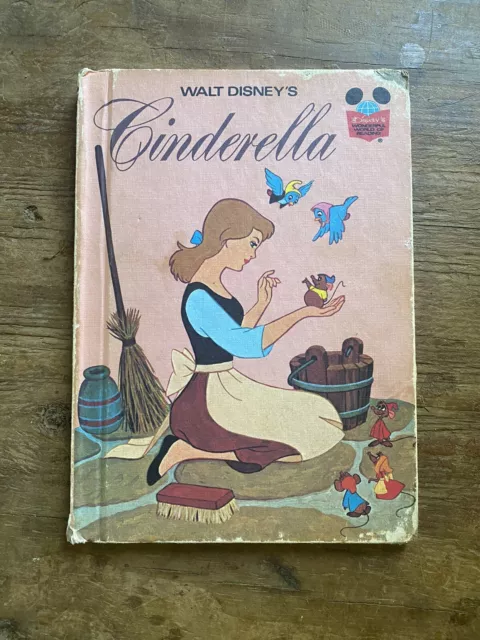 Vintage - 1974 Walt Disney Cinderella Wonderful World Of Reading Book Club Ed.