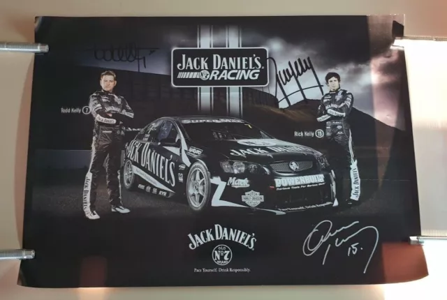 Signed Rick & Todd Kelly Owen Kelly Daniel Gaunt Jack Daniels Racing Poster