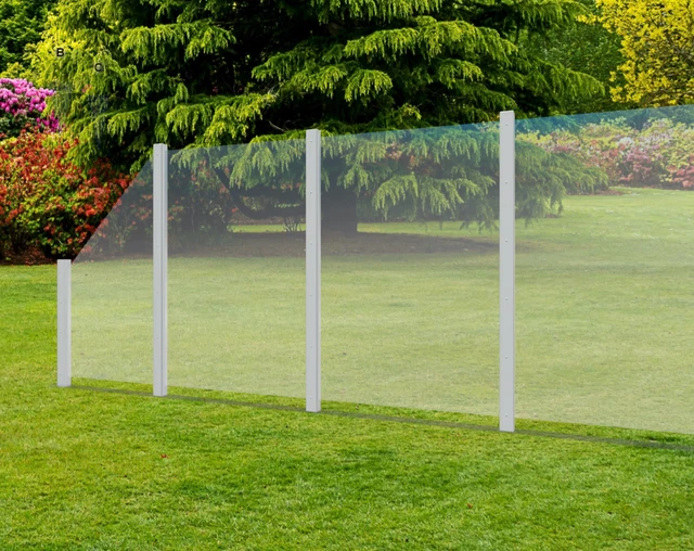 GLASZAUN SYSTEM SICHTSCHUTZZAUN Gartenzaun Zaun aus Glas klar EUR 999