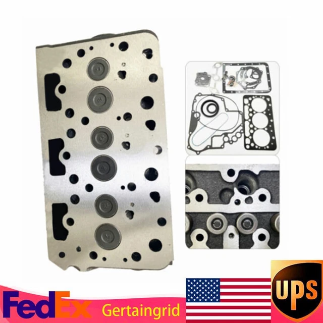 COMPLETE CYLINDER HEAD Assembly W/ Valves & Full Gasket for Kubota D782