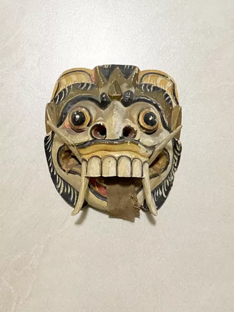 Antique Balinese Barong Wooden Mask Folk Art