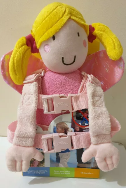 Goldbug 2 In 1 Harness Buddy Pink Fairy Plush Backpack Safety Reins Tether