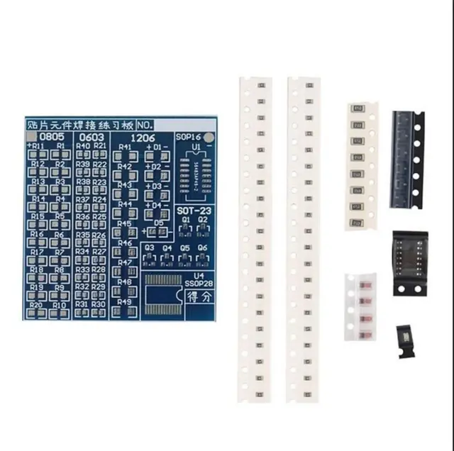 Smt Smd Component Welding Practice Blue Pcb Board Soldering Solder Suite Kit -xd