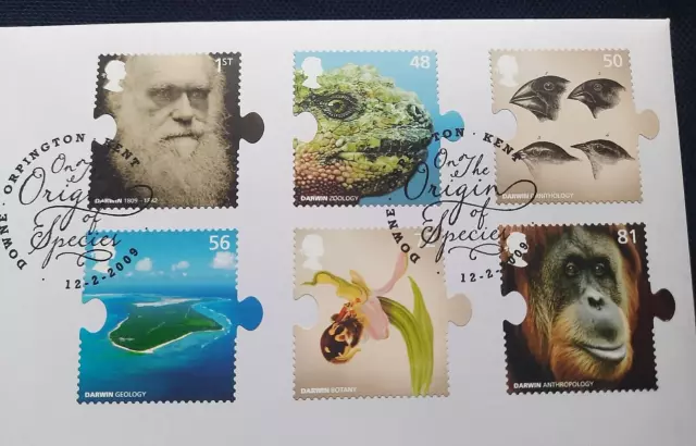 Great Britain GB UK "CHARLES DARWIN ~ THEORY OF EVOLUTION" Coin Cover PNC 2009 3