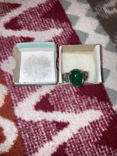 Original Green Yemeni Aqeeq Real Green Haqeeq Akik Stone Silver 925 Ring Mens