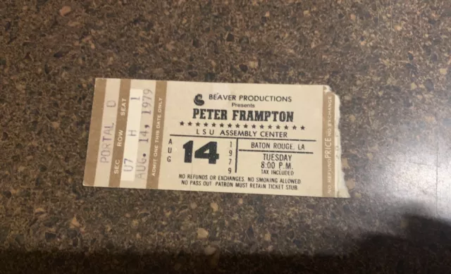 1979 Peter Frampton concert ticket stub LSU Assembly Baton Rouge