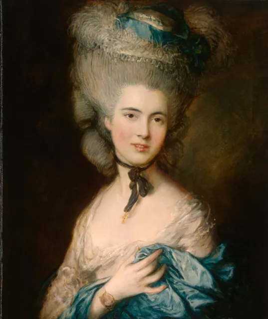 Dream-art Oil painting thomas gainsborough - portrait of a lady in blue canvas