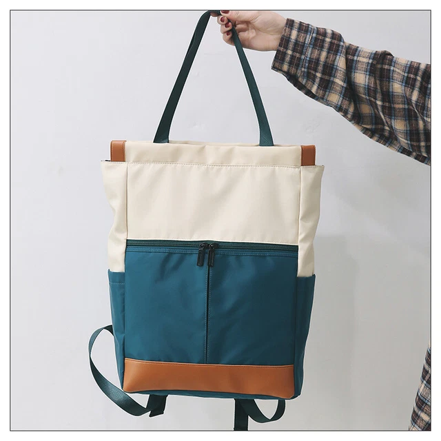 Women Convertible Tote Laptop Backpack Wide Top Open Travel Casual Bag Tote
