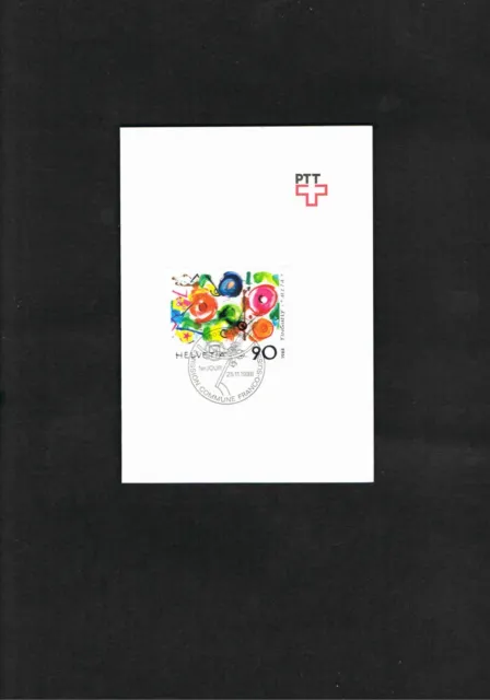 Schweiz-PTT-Faltblatt Mi. Nr. 1380 " Zeitgenössische Kunst " 25.11.88 Basel