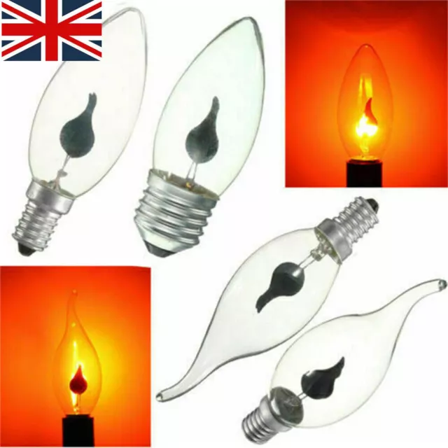 Flicker Bulb Fire Light Lamp Flame Candle Bar Home Decor Effec LED Bulbs 220V UK