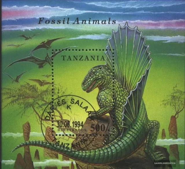 tanzanie Bloc 250 oblitéré 1994 Préhistoriques Animaux