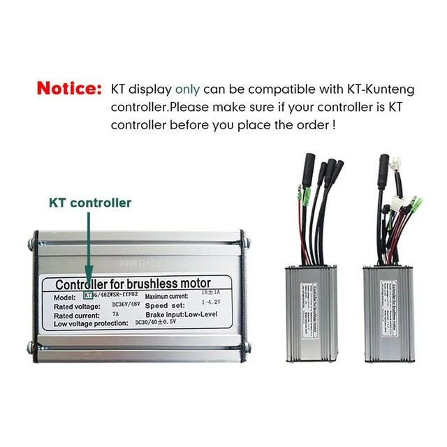 Écran Mini Pour Vélo électrique KT-LCD4 - 24V/36V/48V - Connecteur étanche 5 Broches - Affichage Vitesse, Distance, Batterie, Assistance