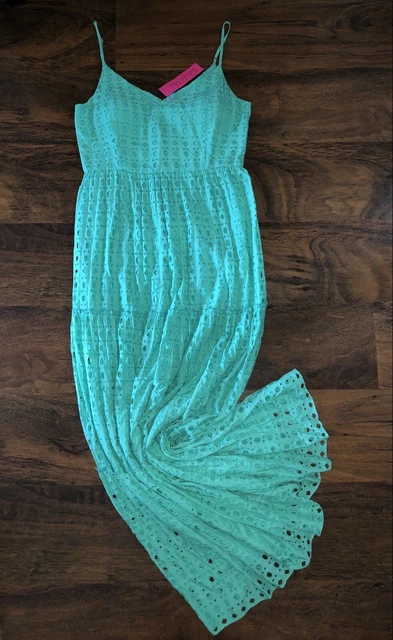 LILLY PULITZER 16 Eyelet GUSTAVIA GREEN MELODY MAXI DRESS Fit