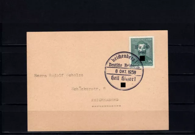 Sudetenland 1938, Reichenberg, Nr. 134, gestempelt auf Umschlag mit Fotoattest