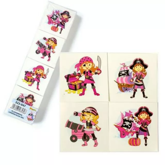 288 Pirate Girl Temporary Tattoos - Toy Loot/Party Bag Fillers Childrens/Kids