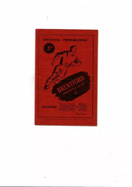 1949/50 Brentford v Coventry City Football Programme