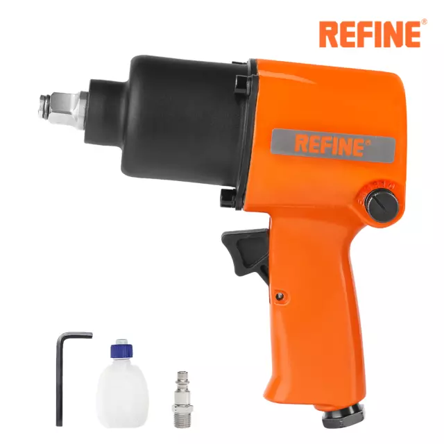 REFINE Air Impact Wrench 1/2" Square Drive Twin hammer 540ft-lbs Torque 7500RPM