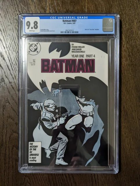 Batman #407, CGC 9.8  “Year One"  Finale, Frank Miller, WP