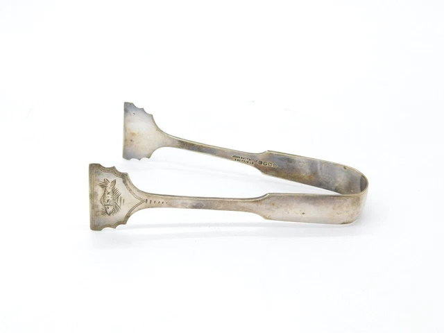 Victorian Silver Plated Fish Tongs With Fish Pictures To The Ends Antique c1890