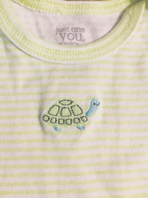 Carters Turtle Stripes Light Green Blue One Piece Baby Boy 9 Months Beach
