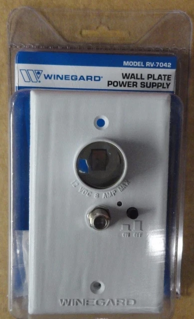 Winegard Rv-7542 White Wall Plate Power Supply Cord Winegard 12V