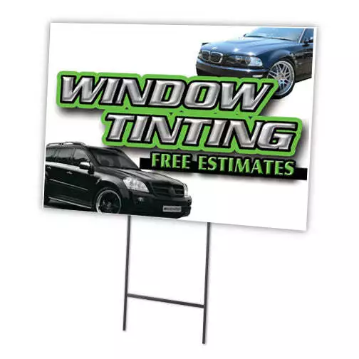 Window Tinting Free Es Yard Sign & Stake outdoor plastic coroplast window
