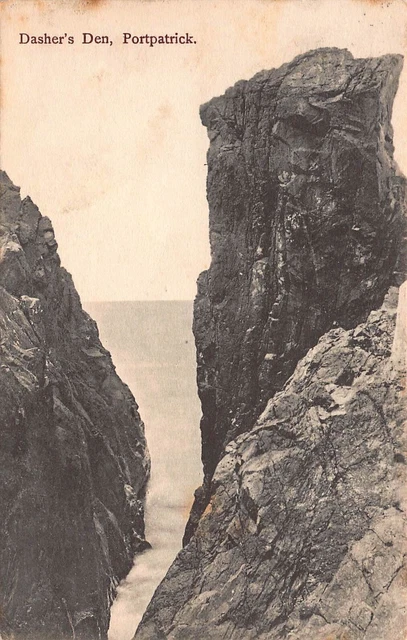 Postcard Dashers Den Portpatrick Wigtownshire Dumfries and Galloway posted c1905